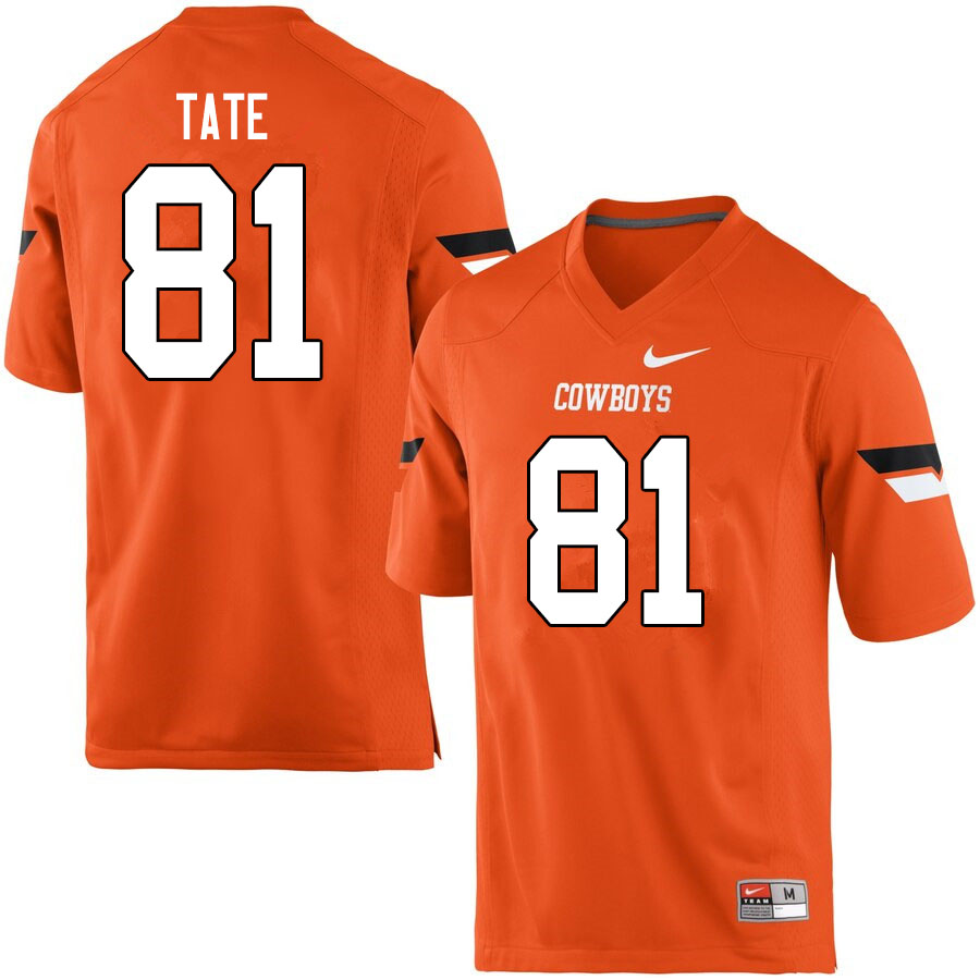 Men #81 C.J. Tate Oklahoma State Cowboys College Football Jerseys Sale-Orange